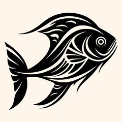 Fish vector for logo or icon, drawing Elegant minimalist style,abstract style Illustration