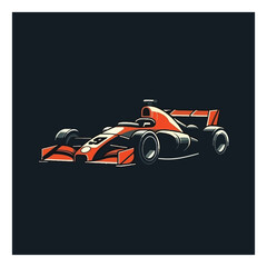 Racing Car on Pit Stop, Fast Motor Racing Bolid Cartoon Vector Illustration
