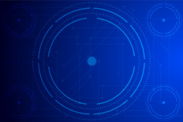 technology modern future background illustration Dark blue background with white dotted lines and lines. circles