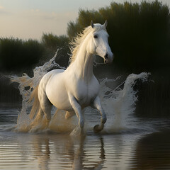 Obraz na płótnie Canvas Camargue white horse