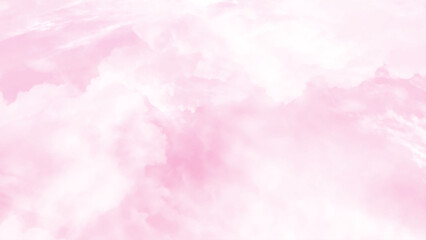 Pink sky background with white clouds. Vector image