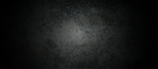 Black grunge concrete blank wall, abstract background art design