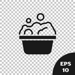 Black Pets bath icon isolated on transparent background. Vector