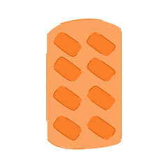 frozen ice cube tray cartoon vector illustration