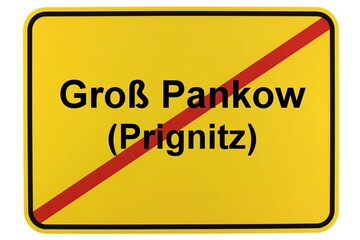 Illustration eines Ortsschildes der Gemeinde Groß Pankow (Prignitz) in Brandenburg