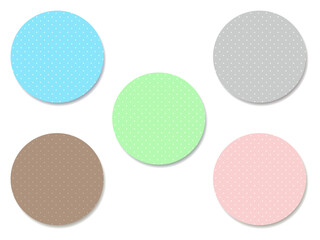 ドット柄の丸フレームセット　影付き