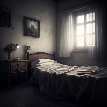 Empty Bedroom - AI Generative