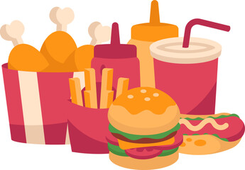 Cute Fast Food Illustration