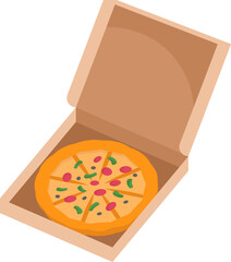 Cute Pizza on a Box Illustration