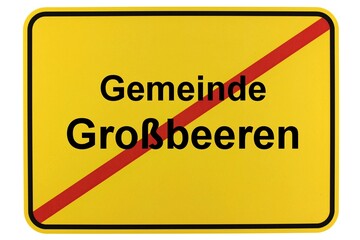 Illustration eines Ortsschildes der Gemeinde Großbeeren in Brandenburg