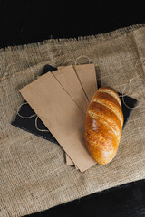 Flour bakery products. Delicious freshly baked homemade bread. Rye pastry.