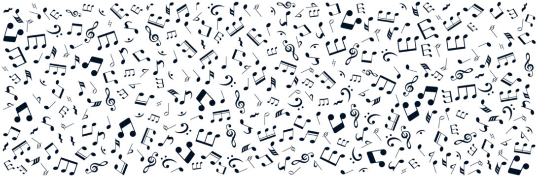 Banni&egrave;re - Notes de musique - &Eacute;l&eacute;ments vectoriels &eacute;ditables