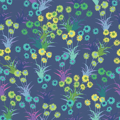 Fototapeta na wymiar seamless abstact cute colourful flowers garden pattern background for fashion fabric