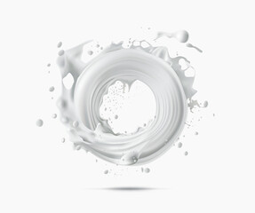 vector milk splash 3d natural look design - 591084367