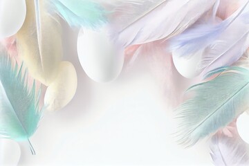 Naklejka premium easter eggs frame background, with generative ai