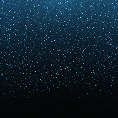 Glowing background of sparkling particles. Christmas concept. Blue glitter light effect. Luxury light background.