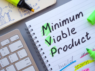 MVP Minimum viable product and marks on the page.