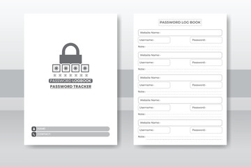 Password Log Book Template Set. Password Tracker Template. Password Tracker Logbook