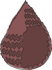 One single line drawing of whole healthy organic salak for orchard logo identity. Fresh Indonesian exotic fruitage concept for fruit garden icon. Modern continuous line draw design vector illustration