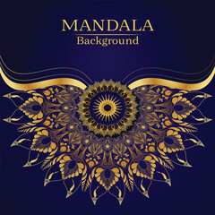 Mandala vector round ornament luxury design. Golden mandala design