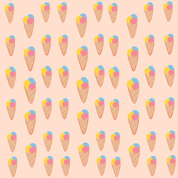 Seamless Pattern With Icecream