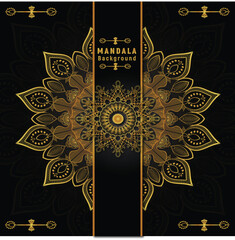 luxury ornamental mandala design background in gold color