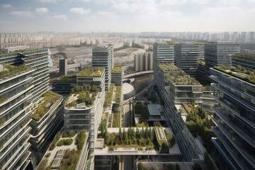 Obraz premium some ways to integrate renewable energy into urban ideas, generative artificial intelligence 