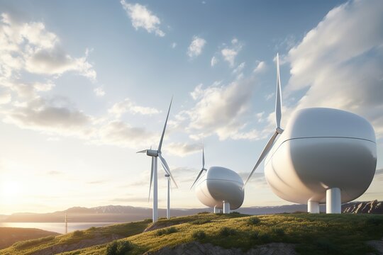 promising renewable energy  Wind turbines with advanced blade designs, generative artificial intelligence
