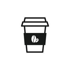 coffee icon flat style isolated on white background