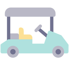 golf cart flat icon