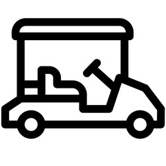 golf cart black outline icon