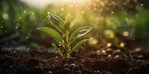 Young plant for concept design. Agriculture, grow food. Agriculture concept. Healthy life concept. Natural background. Earth nature care concept. Natural leaf concept. Ecology concept.