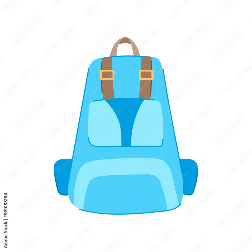 Wall mural bag backpack camp cartoon vector illustration