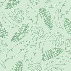 Fototapeta na wymiar Pattern from different types of leaves