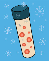 Vector isolated illustration of stem cells in a test tube. Freezing stem cells. Treatment with stem cells.