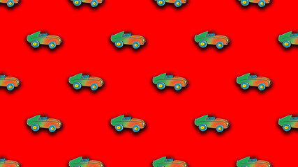 pattern with the image of a painted car. A template for superimposing something on top of something. Horizontal image. Banner for insertion into site.