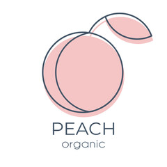 Single minimalist vector design element Pink Peach on a white background