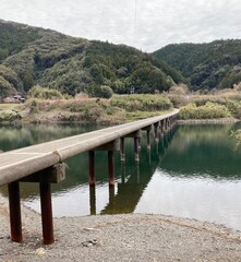Fototapeta premium wooden bridge over lake