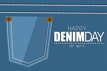 Happy denim day 29 april vector illustration, suitable for web banner, poster or card campaign