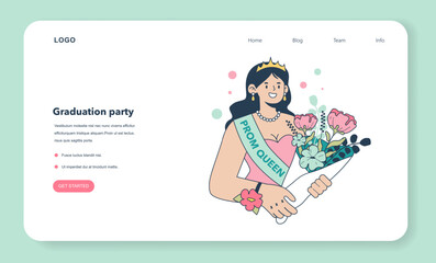High school graduation or prom web banner or landing page.