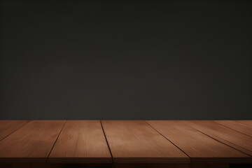 Wooden Table With Black Background