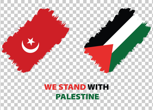 Turkey and Palestine flag in vector format fully editable file 