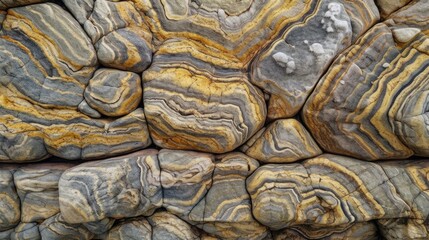 Fototapeta na wymiar Stone and rock wall pattern texture, close-up, wallpaper, background