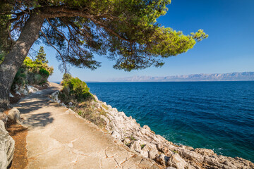 Trpanj, Dalmatia region, view on  Adriatic coast, landscape of southern Dalmatia, Croatia.