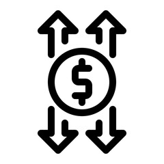 money flow line icon