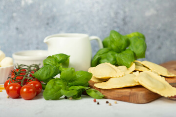 A kind of ravioli, casoncelli, home made traditional food of the Bergamo area, Italy.