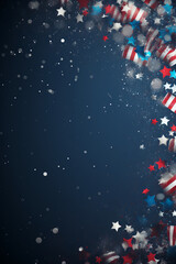 4 july background, space for copy. eeuu. independece. created with ai. celebration day patriotic usa - obrazy, fototapety, plakaty
