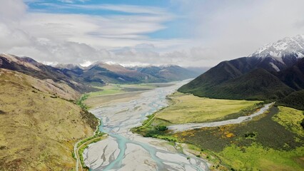 Beautiful scenery of mountain landscapes in New Zealand