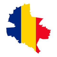 Obraz premium Bucharest development region map, region of Romania. Vector illustration.