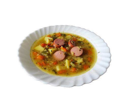 Potato soup on transparent background
